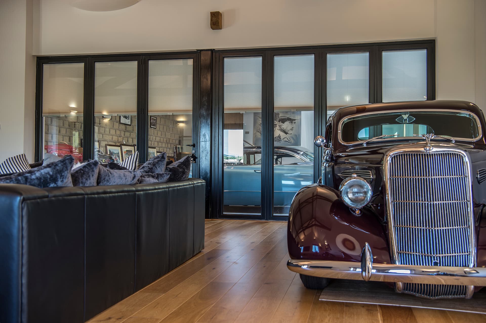 Morley Integral Blinds and vintage car in a beautiful in Salisbury & Wiltshire