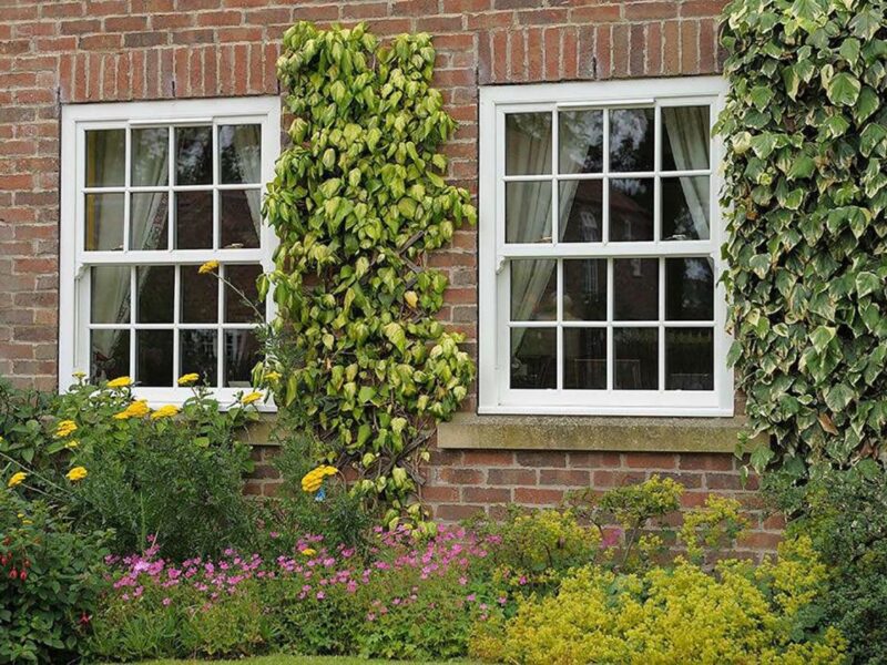 Siding Sash Windows of a home