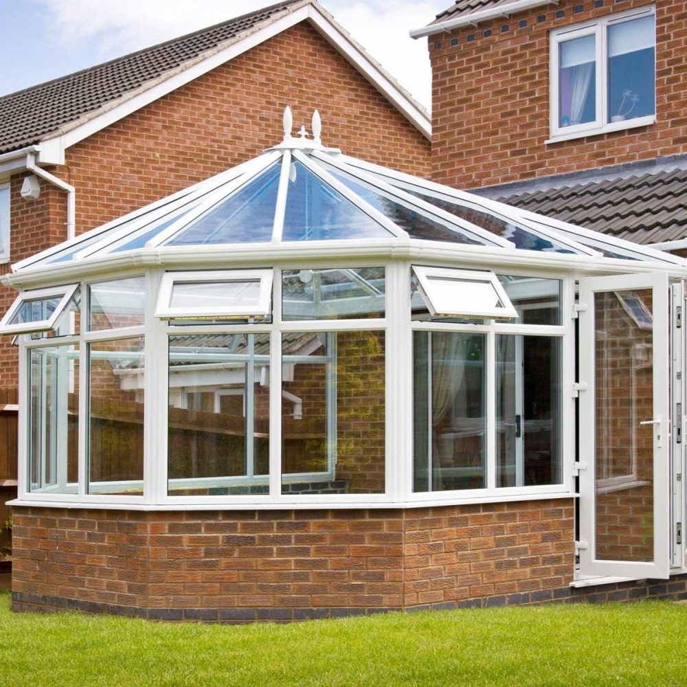 Exterior photo of a Victorian-style conservatory